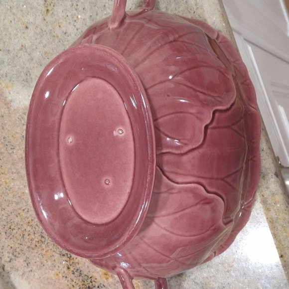 Metlox pottery eggplant purple cabbage lettuce ware vintage rare soup tureen - Picture 5 of 7